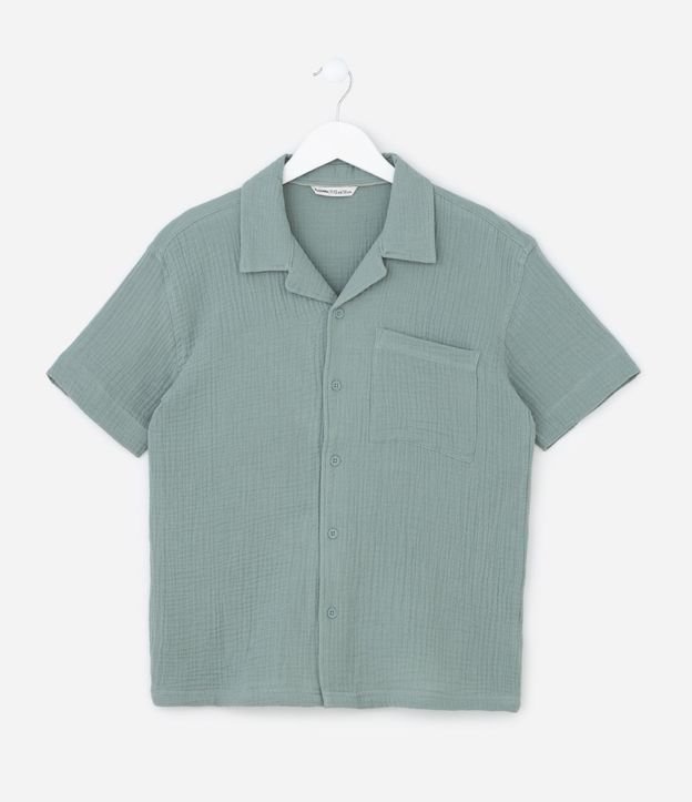 Camisa Infantil en Cotton Texturizada - Talle 5 a 14 años