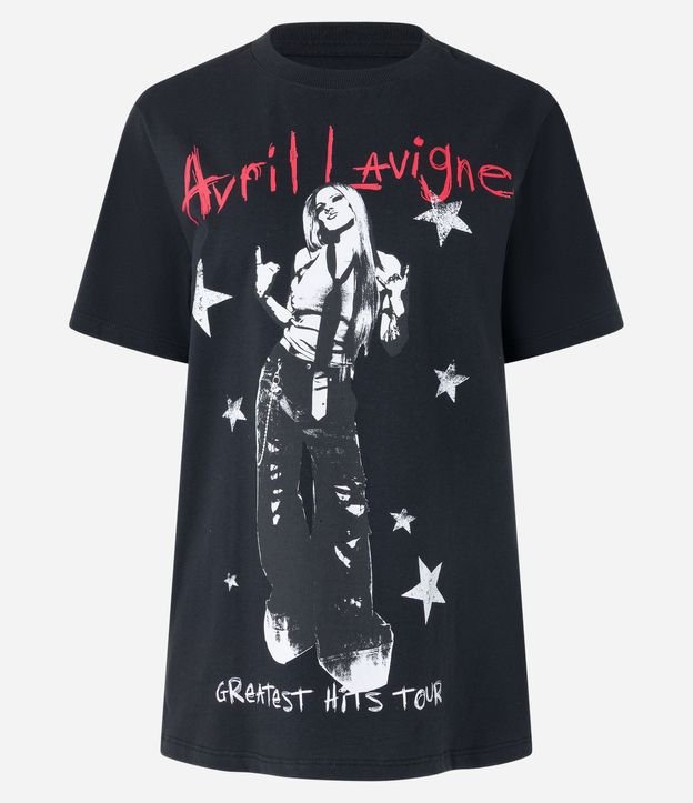 Remera Alargada en Algodón con Estampa Avril Lavigne 4
