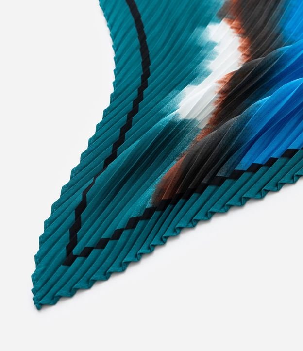 Pañuelo Cuadrado en Satén Plegado con Estampa Abstracta 4