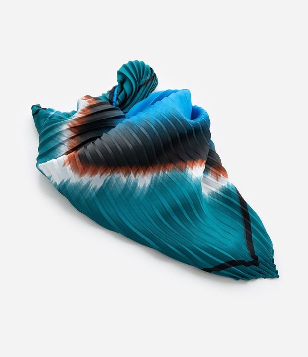 Pañuelo Cuadrado en Satén Plegado con Estampa Abstracta 5