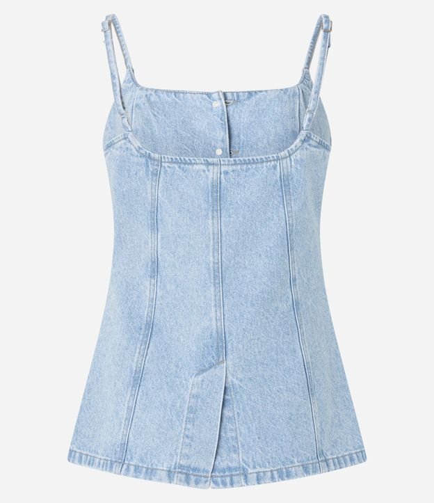 Chaleco Acinturado en Jeans con Botones y Ruedo V 9