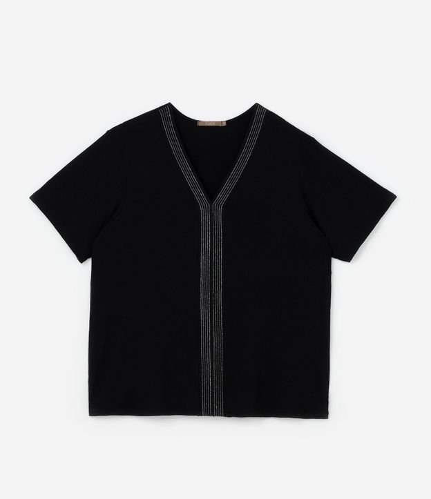 Blusa en Viscosa con Detalle con Hilo Metalizado Curve & Plus Size 3