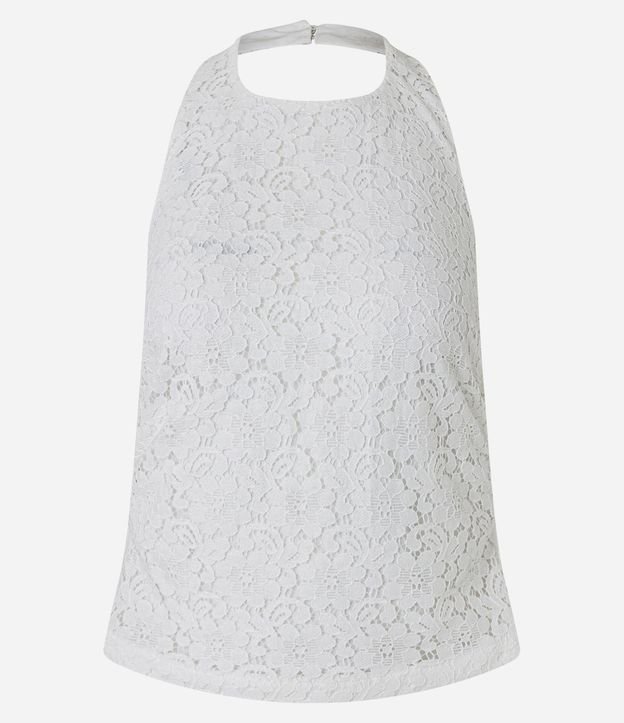 Blusa en Algodón de Encaje con Frente Única 5