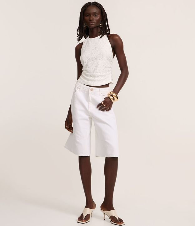 Blusa en Algodón de Encaje con Frente Única 2