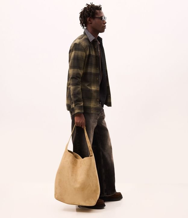 Bolsa Tote en Gamuza con Bolsillo Interno