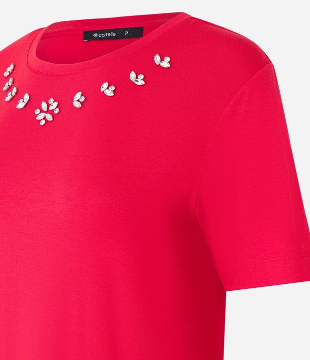 Remera T-shirt en Viscosa con Aplicación de Strass 6