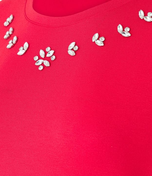 Remera T-shirt en Viscosa con Aplicación de Strass 7