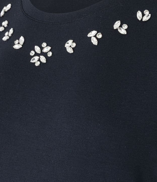 Remera T-shirt en Viscosa con Aplicación de Strass 6