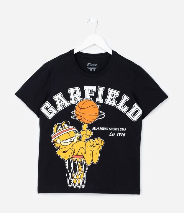 Remera Infantil College Baloncesto con Estampa Garfield - Talle 5 a 14 años 2
