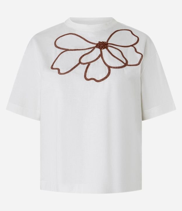 Blusa Boxy en Algodón con Bordado Floral 5