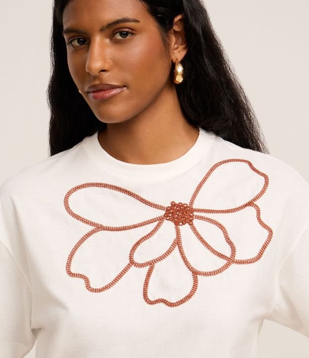 Blusa Boxy en Algodón con Bordado Floral 3