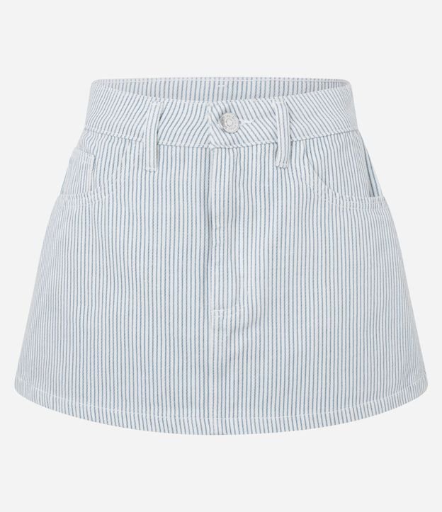 Short Pollera en Sarga con Estampa Rayada 5