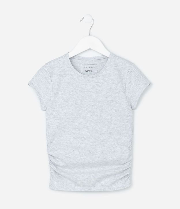 Blusa Infantil en Algodón con Drapeado Lateral - Talle 5 a 14 años 2