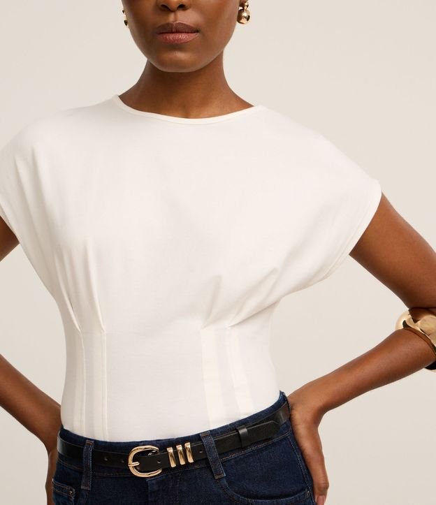 Blusa en Algodón con Pliegues Delanteros Corsetadas 4