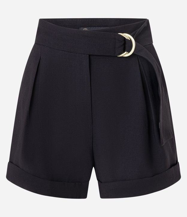 Short Sastre Cintura Alta en Viscosa Twill con Cinturón 5