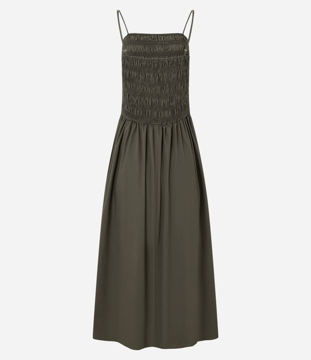 Vestido Evasê en Tricolina con Bretel Fino y Lastex 12