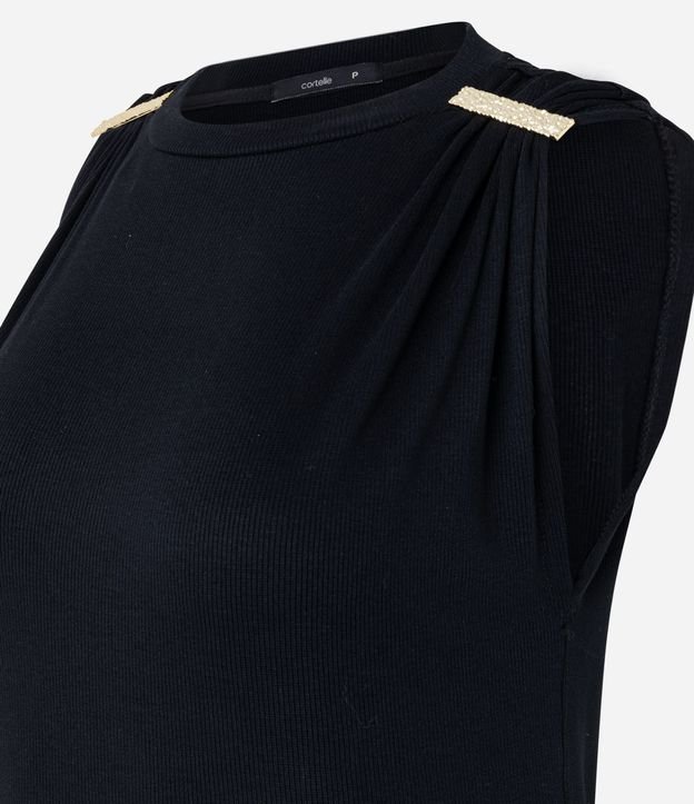 Blusa Acanalada en Rib con Detalle Metalizado en el Hombro 7