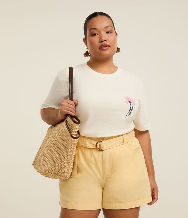 Remera Alargada con Estampa Flowers Bloom Curve & Plus Size