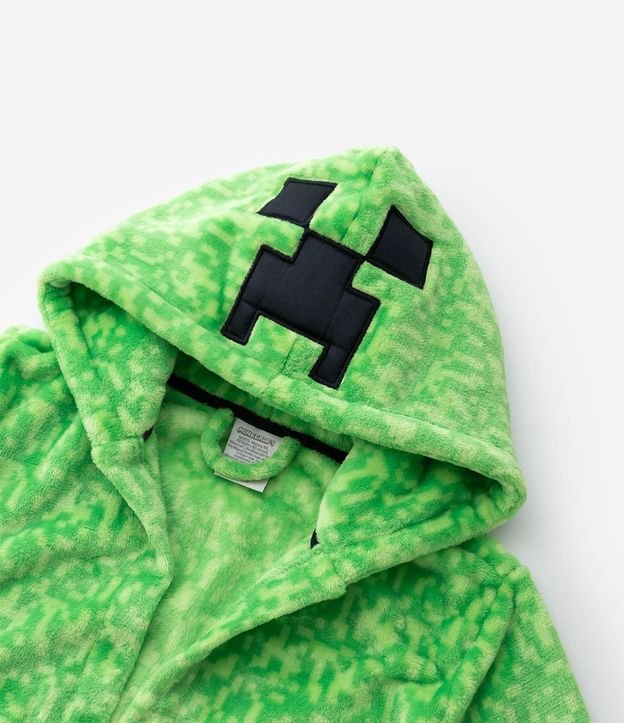 Bata de Baño Infantil con Estampado Minecraft y Capucha interactivo - Talle 5 a 16 años 7