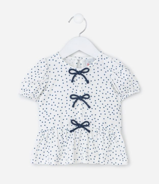 Conjunto Infantil con Estampa de Lunares Texturizado - Talle 0 a 18 Meses 4