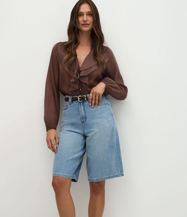 Bermuda Jorts Cintura Alta en Jeans con Bolsillos 2