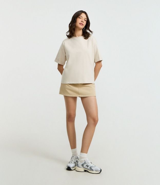 Remera Oversized en Algodón con Manga Dobrada 2
