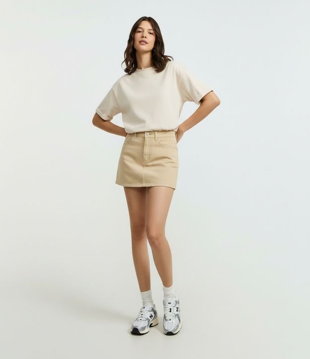 Remera Oversized en Algodón con Manga Dobrada 4