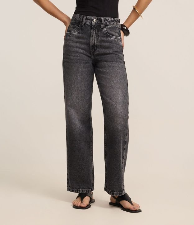 Pantalón Recto Cropped en Jeans 4