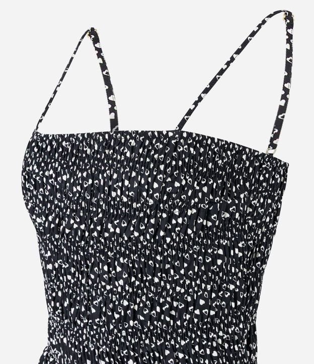 Vestido Evase Midi en Tricolina con Lastex y Estampa Corazones 6
