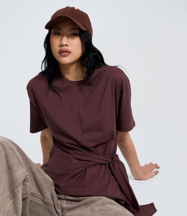 Blusa en Algodón con Lazo Delantero