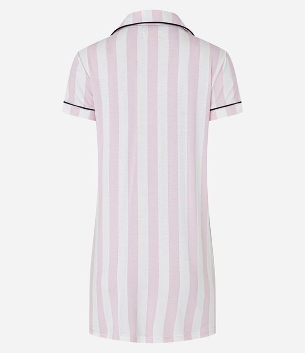 Camisón Americana en Viscosa con Estampa Rayada y Detalles Contrastantes 6