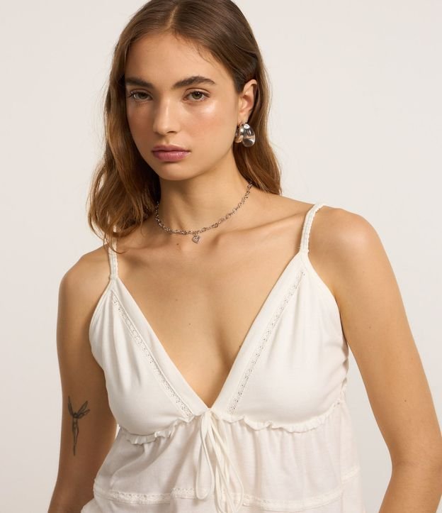 Blusa de Breteles con Lazo y Recortes 6