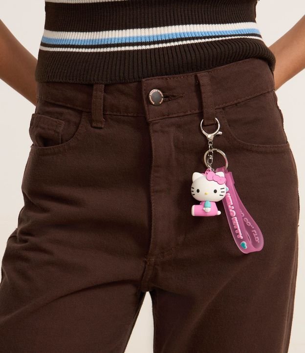 Pantalón Recto Cropped en Sarga con Trabillas en la Cintura 5