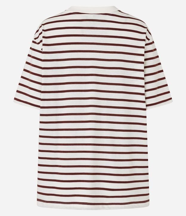 Remera Oversized en Algodón con Estampa Rayada 6