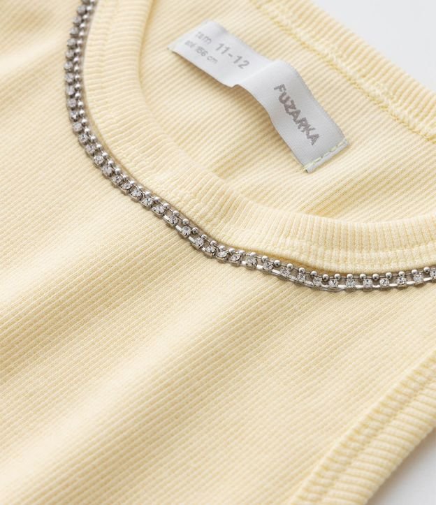 Musculosa Infantil en Rib con Brillos en el Cuello - Tam  5 a 14 años 5
