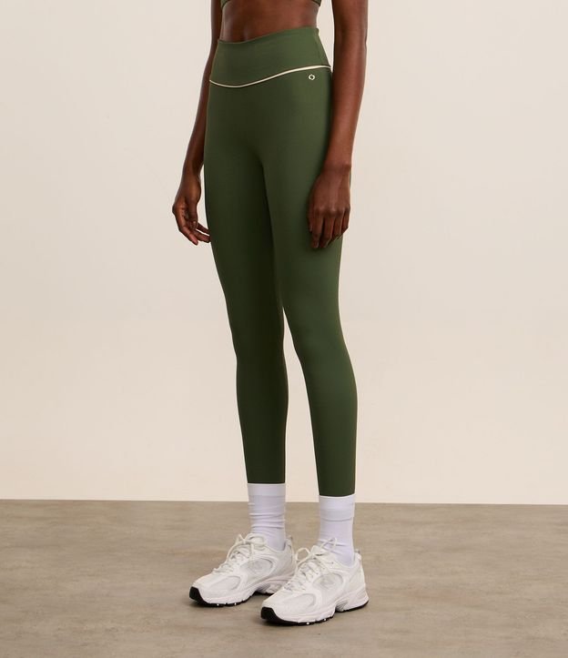 Pantalón Legging Deportiva en Microfibra Acanalada con Friso Contrastante 2