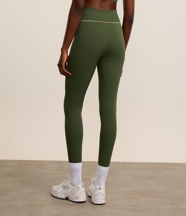 Pantalón Legging Deportiva en Microfibra Acanalada con Friso Contrastante 4