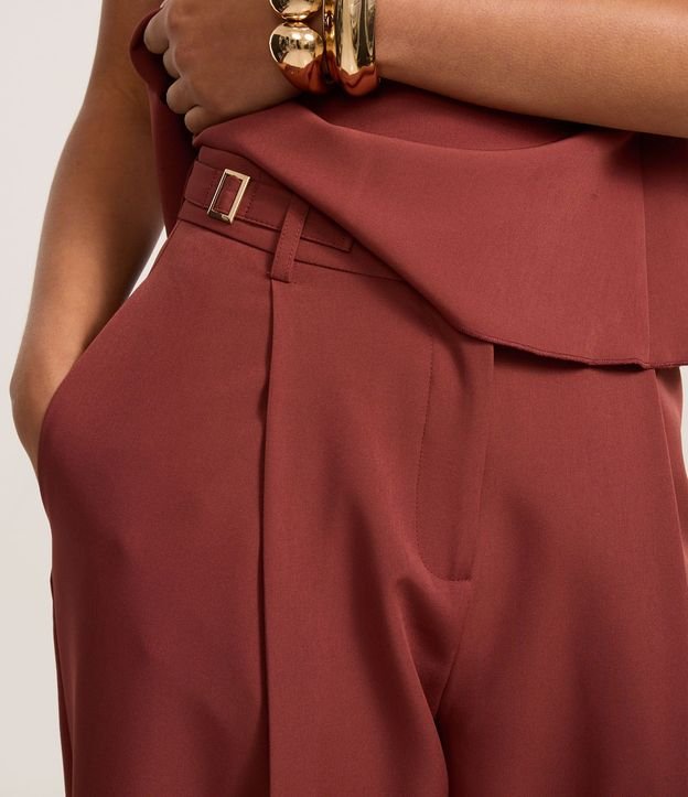 Pantalón Wide Leg sastrería con Detalles Laterales en la Cintura 4