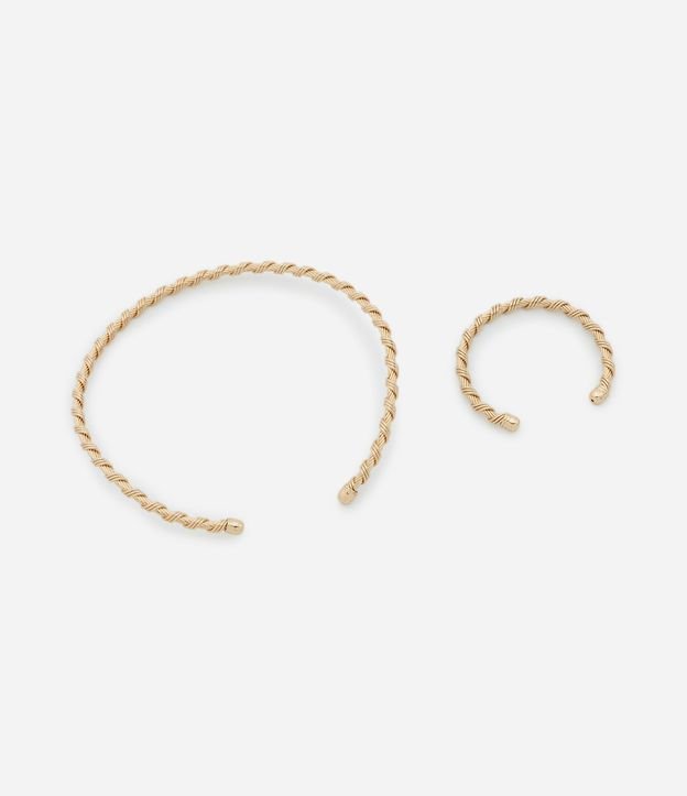 Conjunto Collar Gargantilla y Pulsera Rígidos con Detalles Torcidos 3