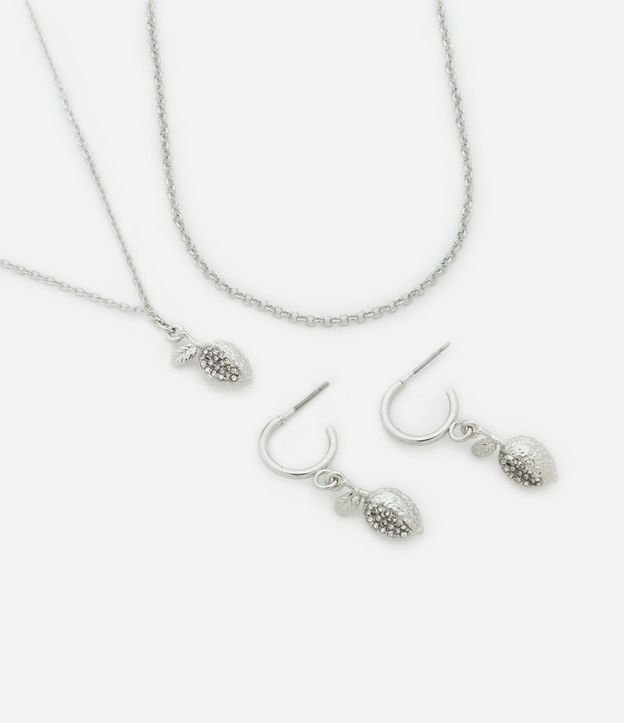 Conjunto Collar y Caravana con Cadena y Colgante Limón