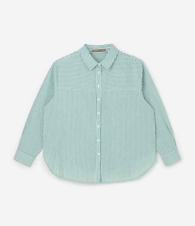 Camisa Básica en Tricolina Listrado Curve & Plus Size