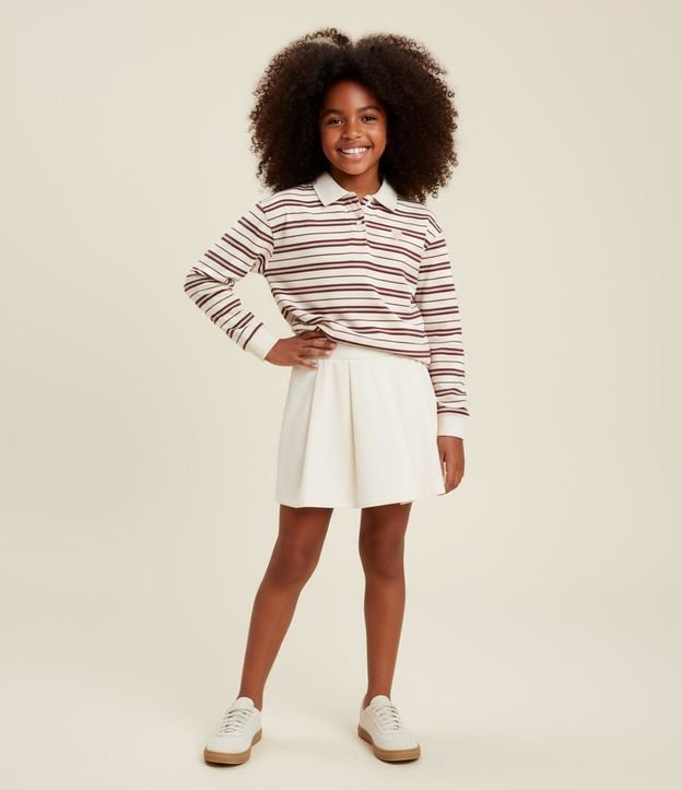 Short Pollera Infantil con Pliegues - Talle 5 a 14 años