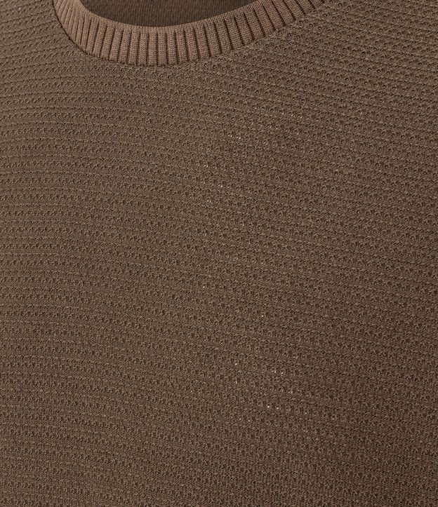 Remera Texturizada con Algodón y Cuello Redondo 7