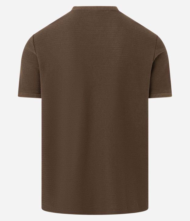 Remera Texturizada con Algodón y Cuello Redondo 8