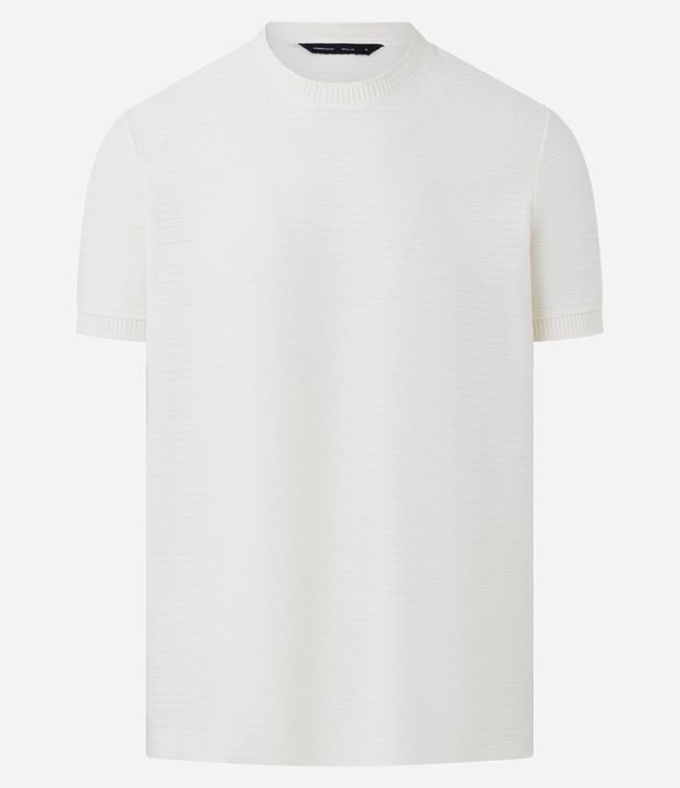 Remera Texturizada con Algodón y Cuello Redondo 5