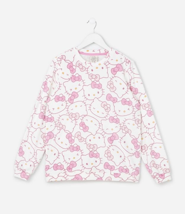 Pijama Infantil Largo en Plush con Estampa de Hello Kitty – Talle 4 a 16 años 3