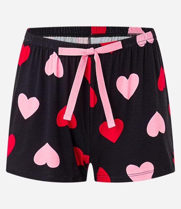 Pijama Short Doll con Blusa de Rib y Short Estampado de Corazones 8