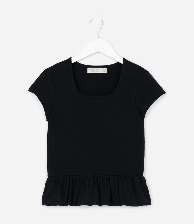 Blusa Balonê Infantil con Volado - Talle 5 a 14 años