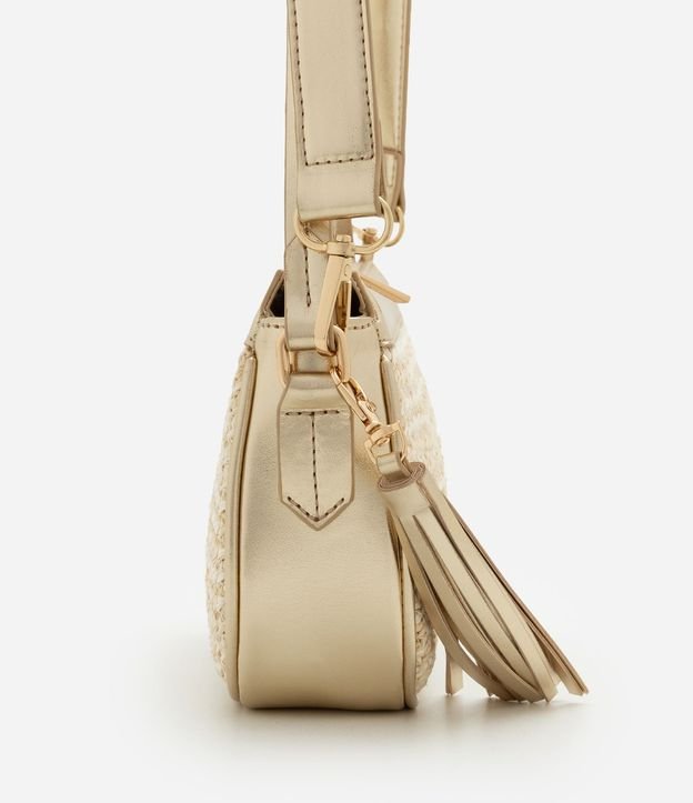 Cartera Baguette Pequeña con Efecto Paja Detalle de Tássel Boho Romántico 2