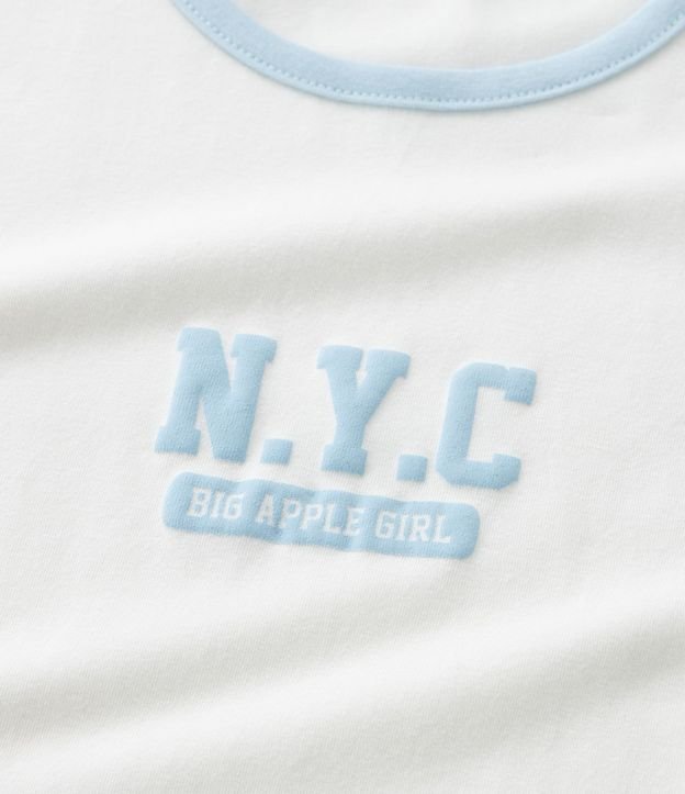 Remera Baby Look Infantil Estilo College con Estampa Lettering N.Y.C - Talle 5 a 14 años 6
